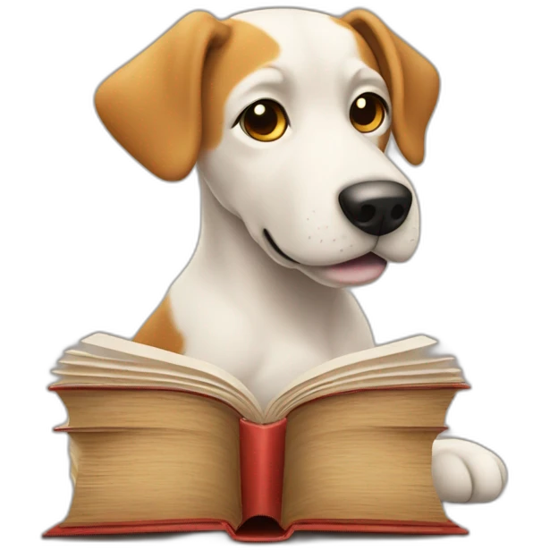 Dog in the reading Books emoji
