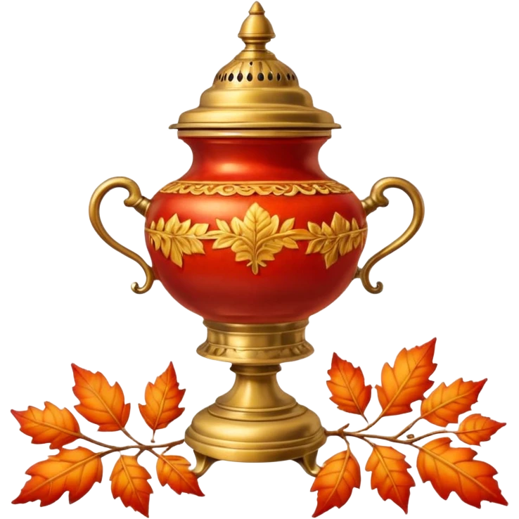 The samovar and autumn emoji