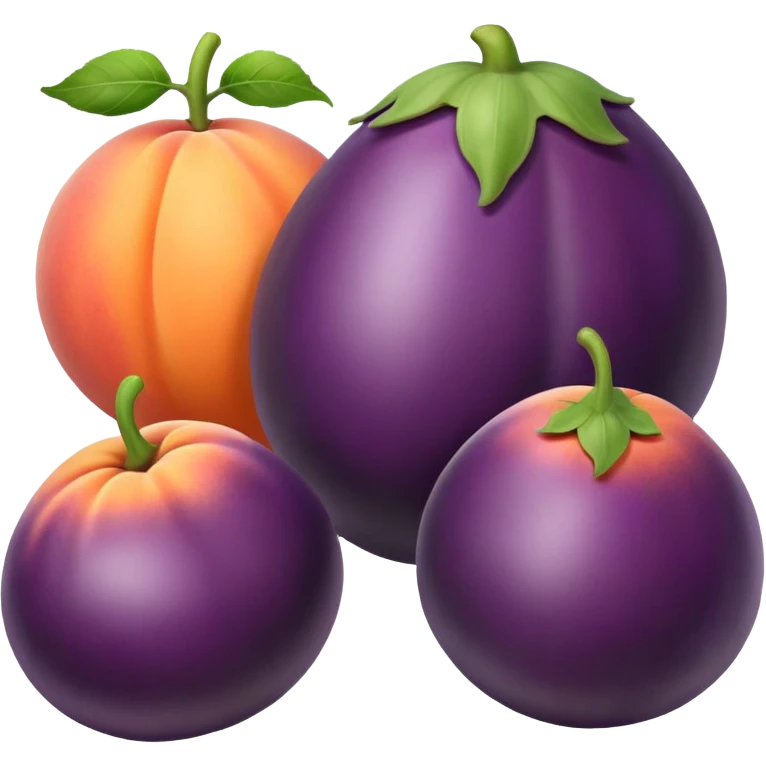 Eggplant and a peach emoji