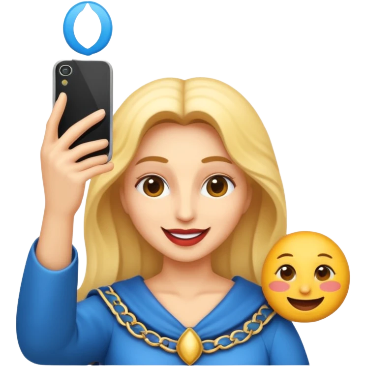 emoji della madonna vestita di BIANCO  con SCATTA UN SELFIE
 emoji