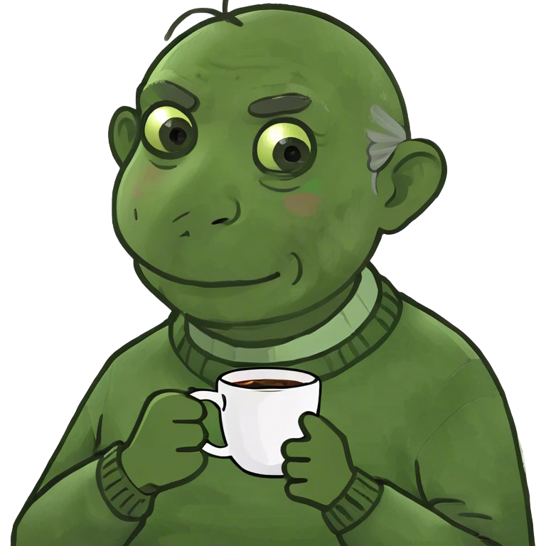 Grandpa with a cup of coffee emoji