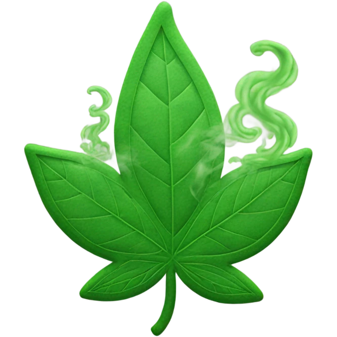weed leaf symbol with smoke emoji
