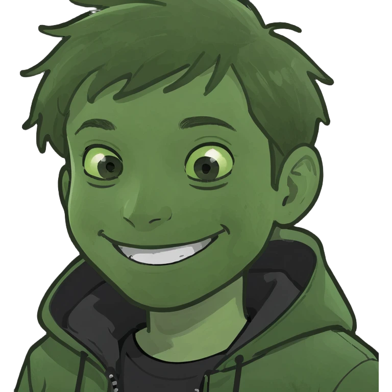 smiling boy in black jacket emoji