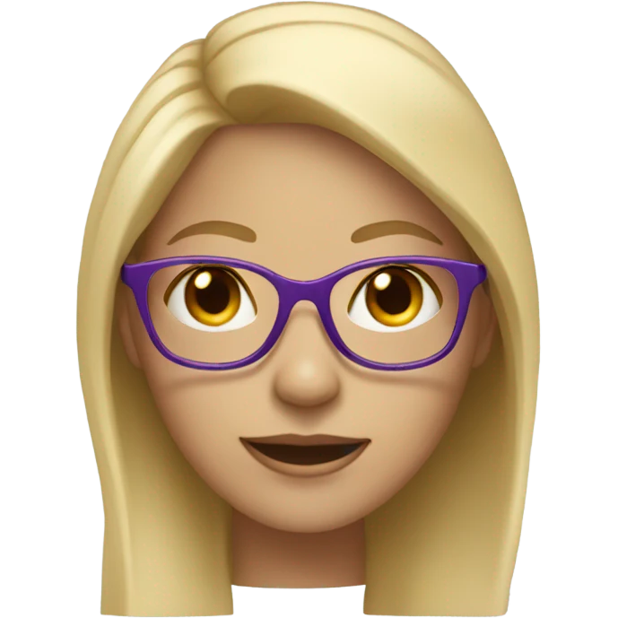 Girl with purple glasses and blonde hair emoji