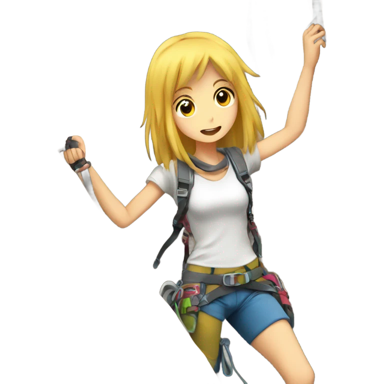 rock climbing anime girl emoji