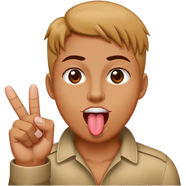 middle finger and face with tongue out emoji