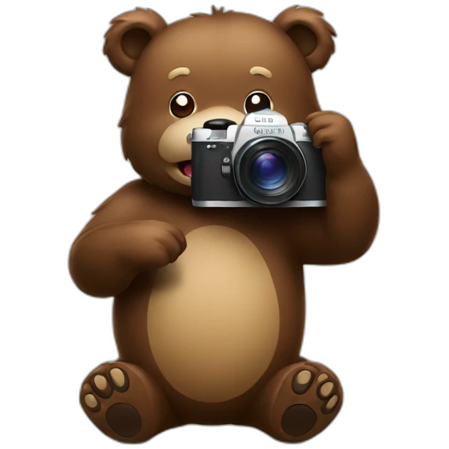 A bear taking a photos emoji