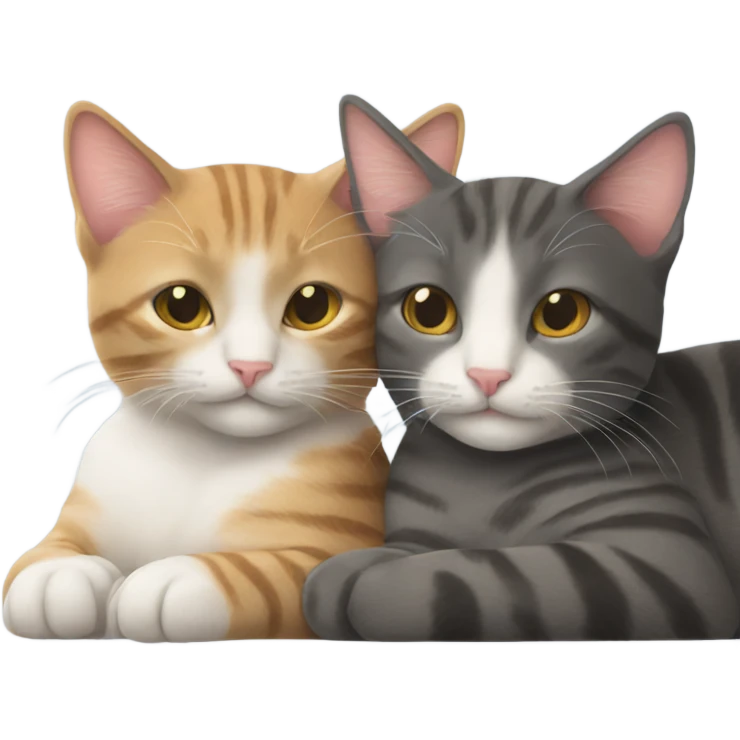 two cats cuddling emoji