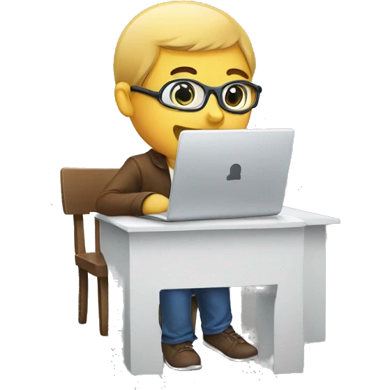 Studying on the computer emoji