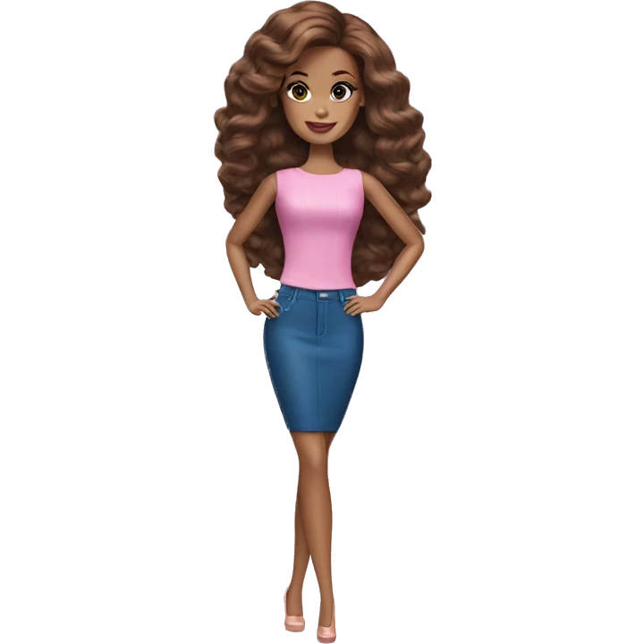 brown hair barbie emoji