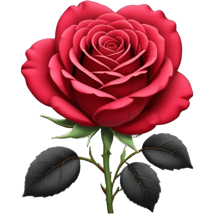 black rose, without green leaves, just flower emoji