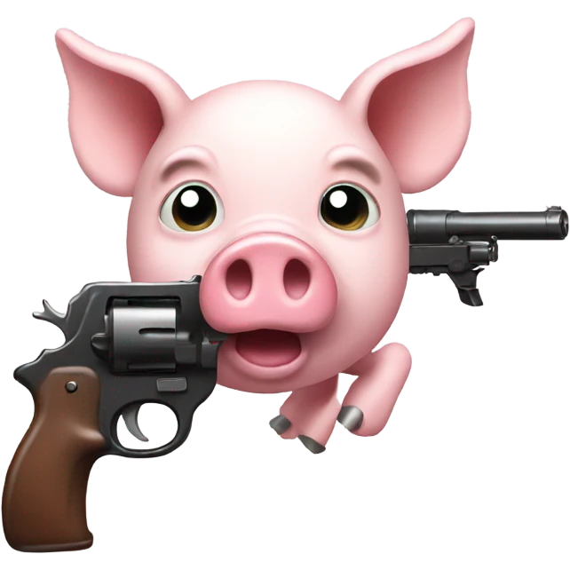 flying pig shooting gun emoji