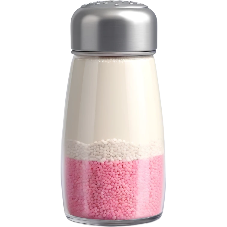 Add salt shaker holes to the top of the salt shaker. Keep everything else exactly the same, iOS emoji style, 3D, shiny, smooth gradients, soft shadows, realistic salt shaker shape, metallic lid, no face. Add a soft shadow under the shaker. emoji