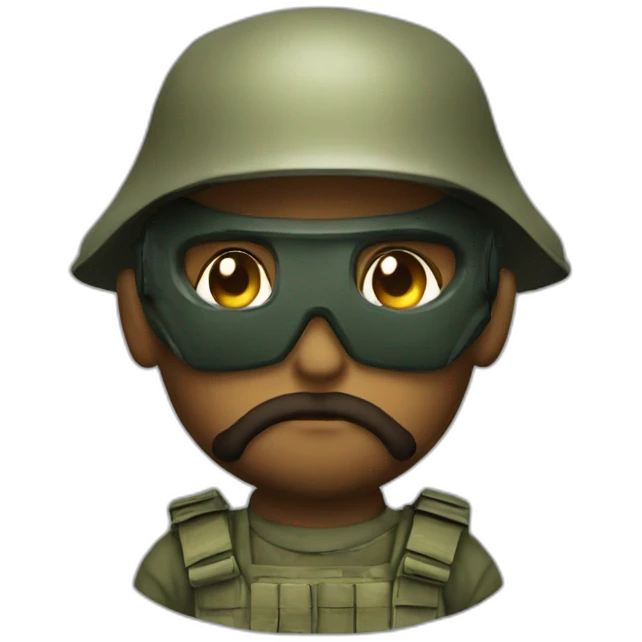 Diablo con casco militar emoji