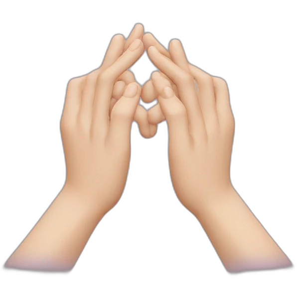 The two hands are crossed to form a Chinese "北" gesture emoji