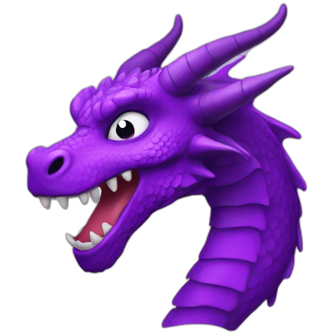 purple dragon head with letters LOL emoji