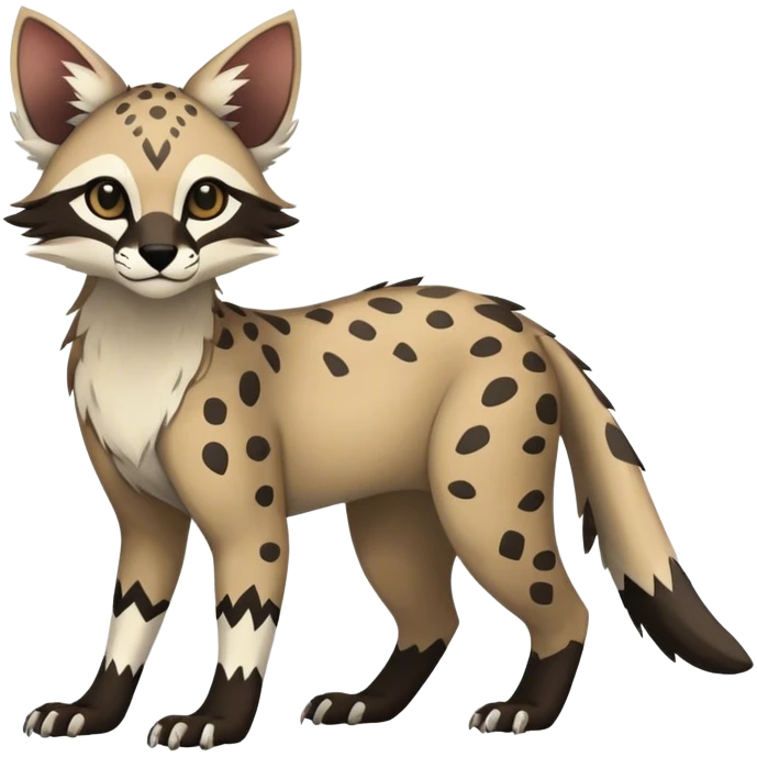 Modern Feral Rare Fantasy Vernid-Trico-species by LiLaiRa, random markings, full body emoji