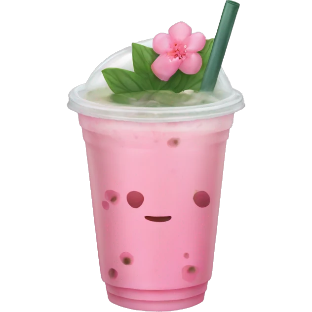 bubble tea pink flower emoji