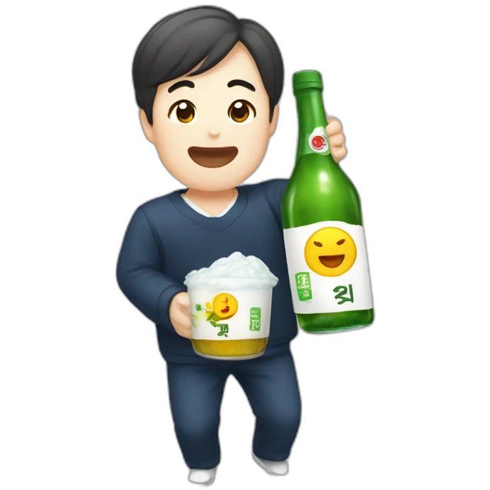 Coreano bebiendo soju emoji