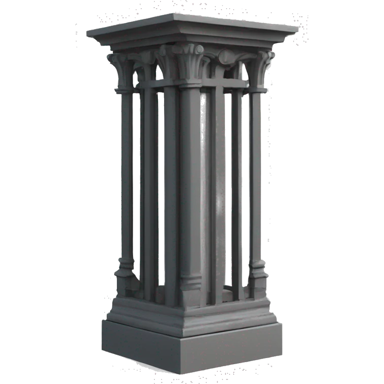 cast iron metal column structure pilar, modern frontal emoji