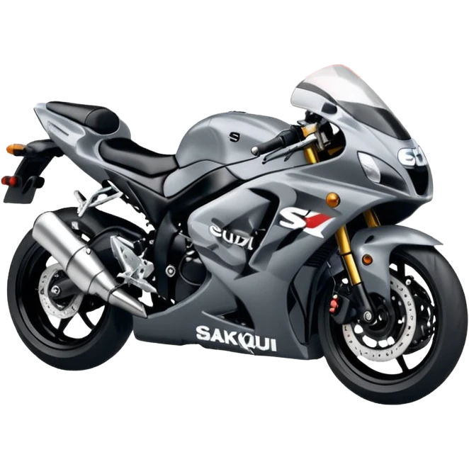 the word 'Sakqu' written in stylized smoke above a Suzuki GSXR 1000 motorcycle, with the text and motorcycle clearly visible, detailed emoji-style illustration emoji