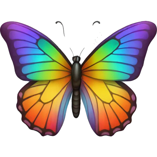 glossy rainbow butterfly emoji