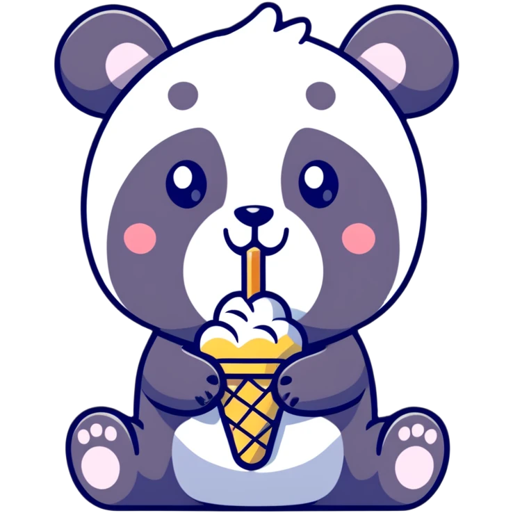 Panda eating ice cream emoji