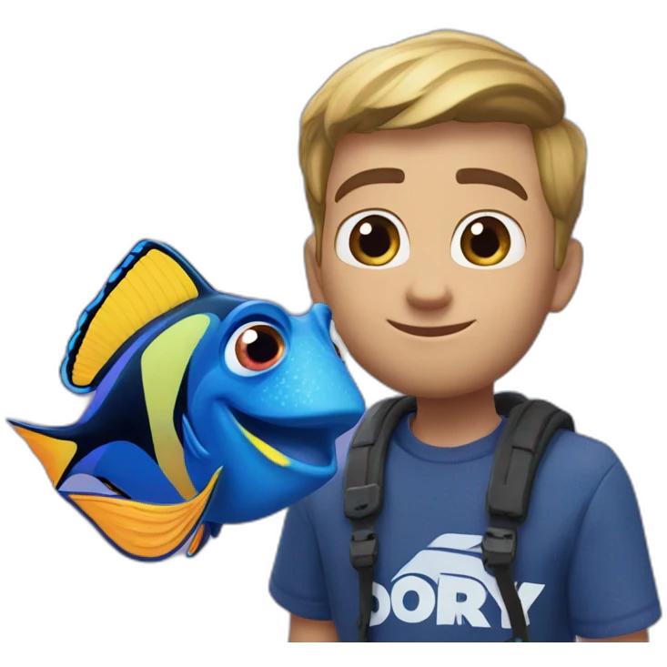 finding dory holding fortnite t shirt emoji