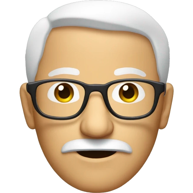 old man blad with goatee and round glasses emoji