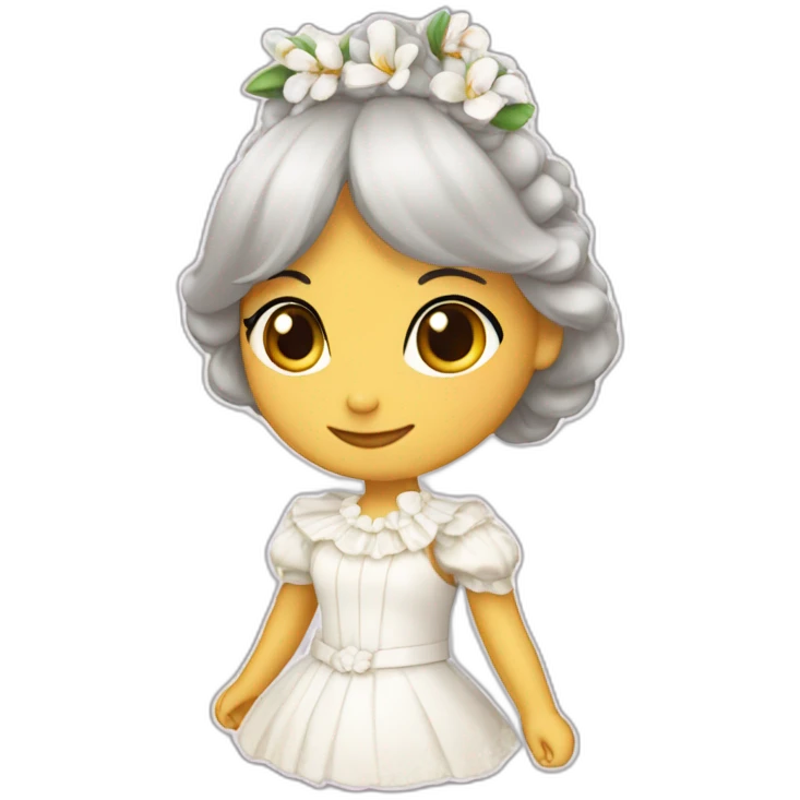 Un conejo blanco vestido de pollera panameña emoji