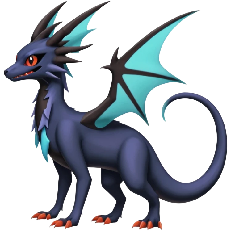 Spooky Nargacuga-Salandit-Umbreon-Noibat-Noivern-Silvally-Pokémon-Fakémon-fusion (full body) emoji