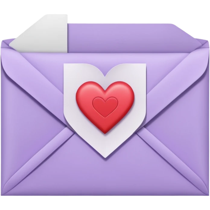 light purple love letter emoji