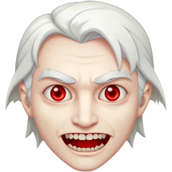  young vampire with red eyes and white hair emoji