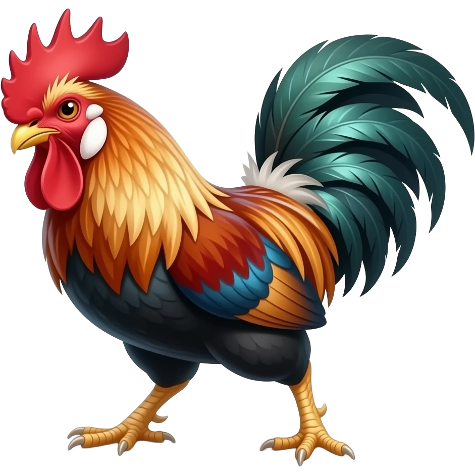 Gallo de pelea desafiante color giro emoji