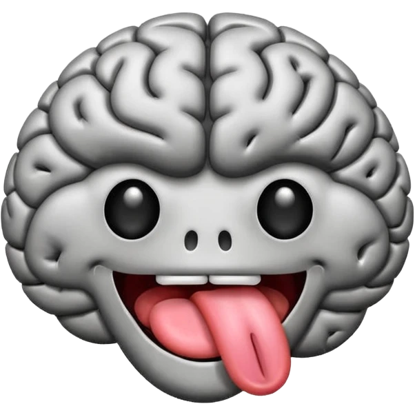 Tongue sticking out of brain emoji emoji