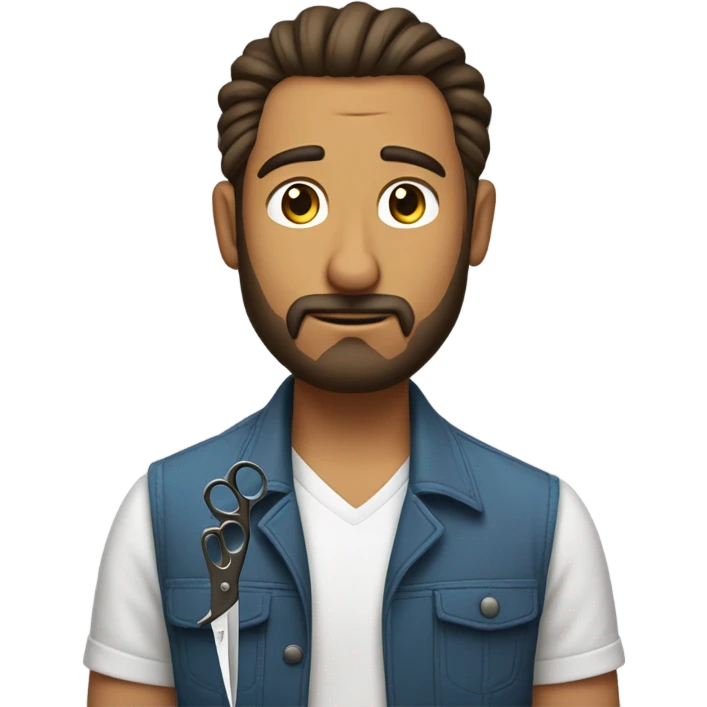 Cutting manbun off emoji