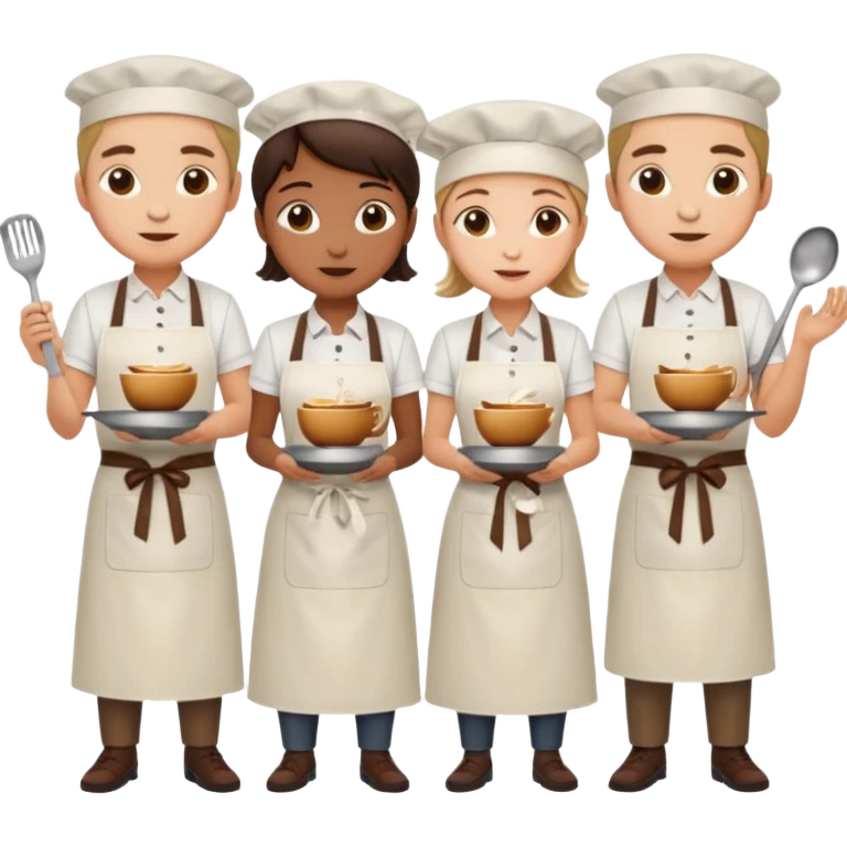 Cafe staf with cooking emoji