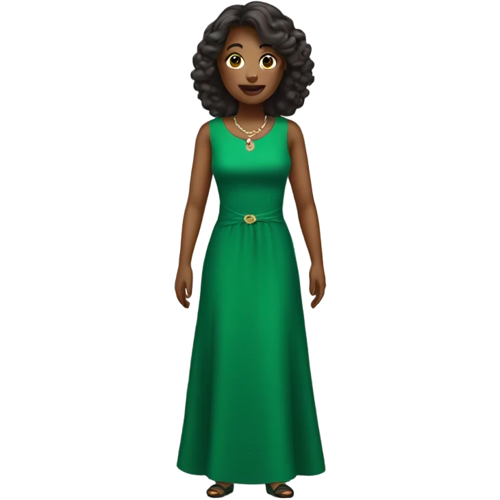 Lady wearing a green dress emoji