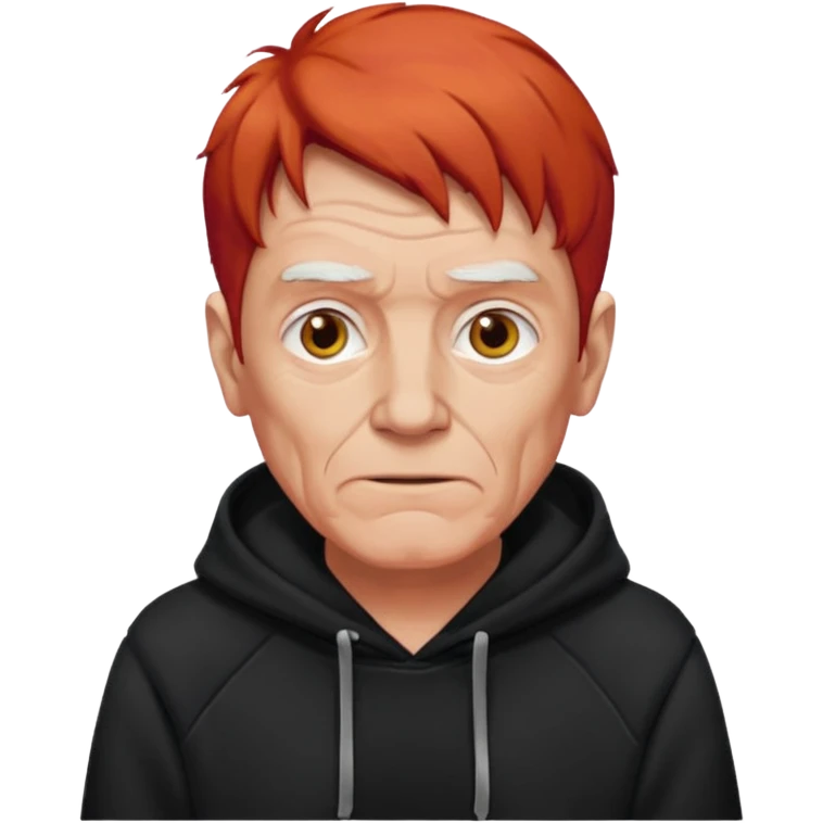 old manwith red hair and black hoodie emoji