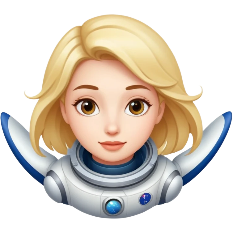 beautiful girl flying to space emoji