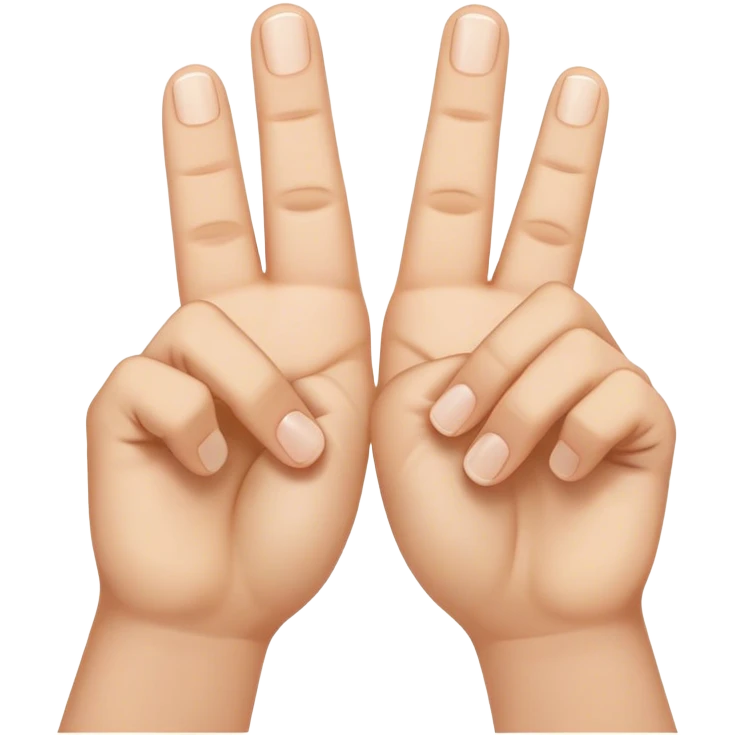 two hands with index fingertips up and thumbs touching to form the letter M upside down emoji
