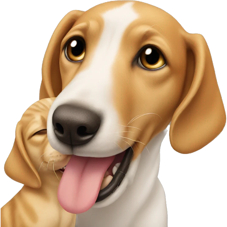 dog licking cat emoji