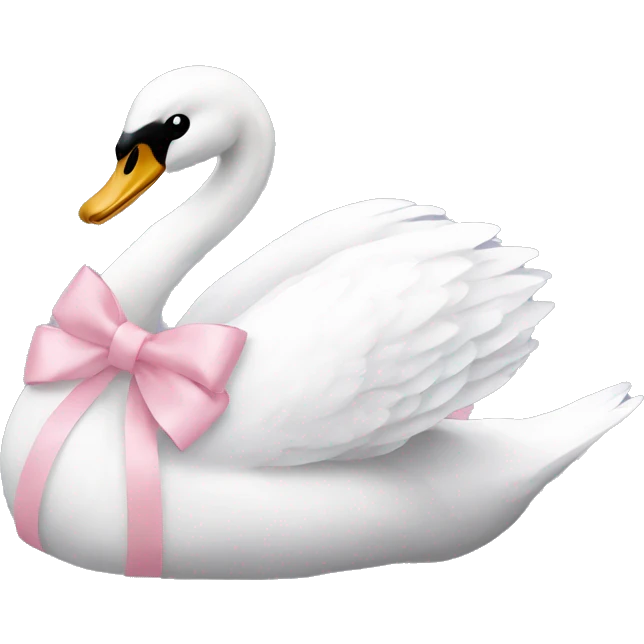 swan with light pink bow emoji