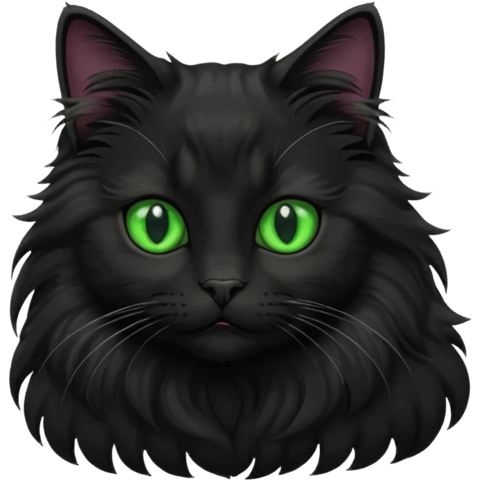 Domestic longhair black cat  emoji