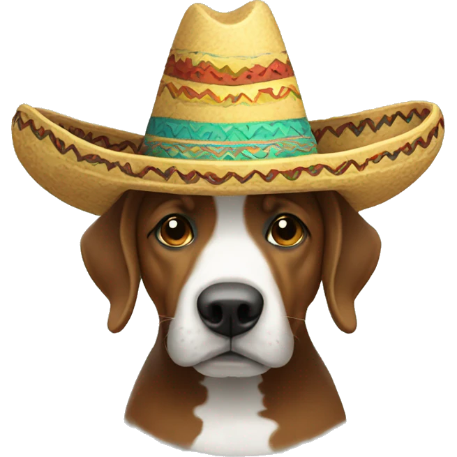 Doodle wearing a sombrero emoji