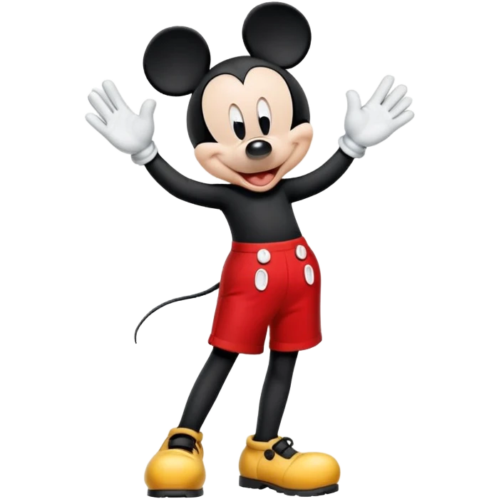 classic Mickey Mouse waving emoji
