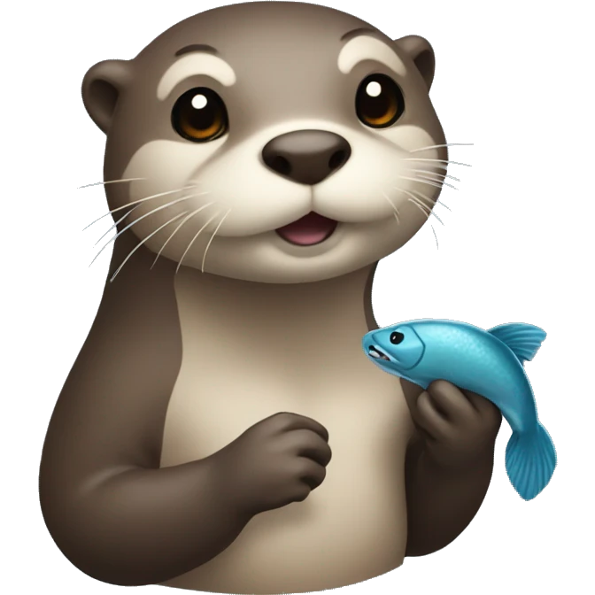otter holding a fish emoji