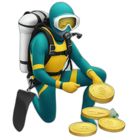 Diver with money emoji
