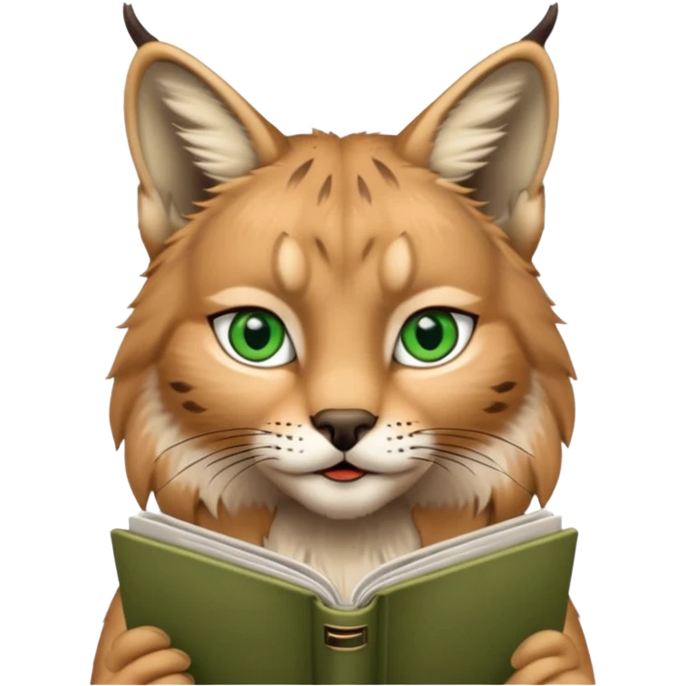 lynx looking at magazine emoji