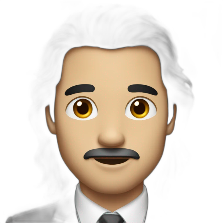 a man with long dark hair in a suit emoji